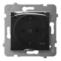 Ospel - Presa da esterno per uso domestico SCHUKO 230V ARIA IP44 senza placca, nera