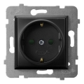 Ospel - Presa domestica Schuko senza cornice 230V ARIA nera