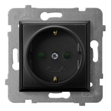 Ospel - Presa domestica Schuko senza cornice 230V ARIA nera