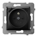 Ospel - Presa domestica senza cornice 230V + 1xUSB-A + 1xUSB-C ARIA nera