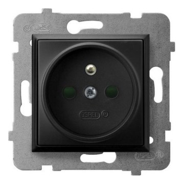 Ospel - Presa domestica senza cornice 230V ARIA nera