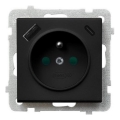 Ospel - Presa domestica senza placca 230V + 1xUSB-A + 1xUSB-C SONATA nera