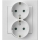 Ospel - Presa doppia da parete Schuko 230V con placca SONATA bianca