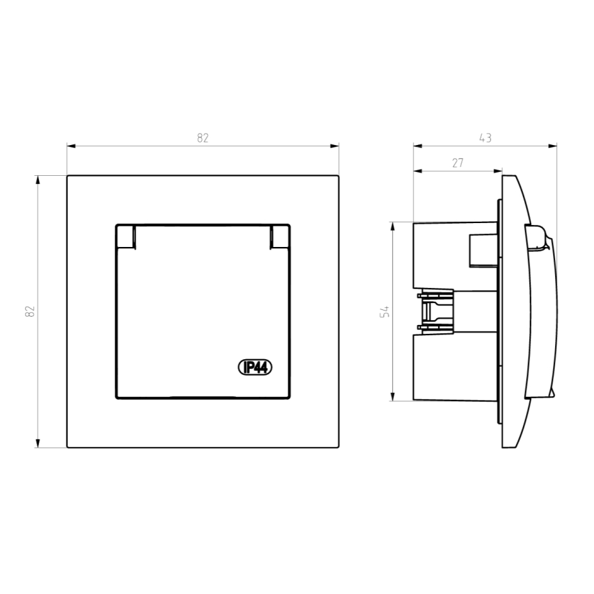 Ospel - Presa elettrica esterna per uso domestico senza cornice 230V ARIA IP44 bianca