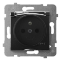 Ospel - Presa esterna domestica senza cornice 230V ARIA IP44 nera