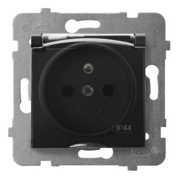 Ospel - Presa esterna domestica senza cornice 230V ARIA IP44 nera