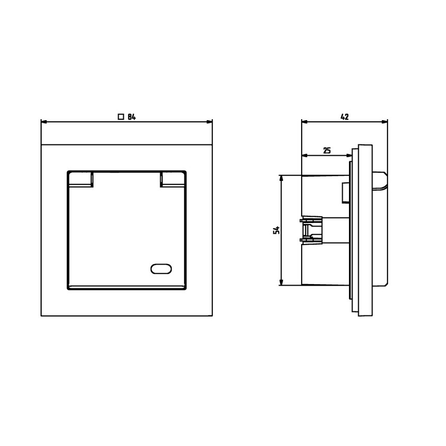 Ospel - Presa esterna domestica senza cornice Schuko 230V SONATA IP44 nera