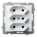 Ospel - Presa tripla domestica senza cornice EURO 230 V SONATA bianca