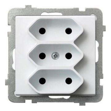Ospel - Presa tripla domestica senza cornice EURO 230 V SONATA bianca