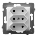 Ospel - Presa tripla domestica senza cornice EURO 230V ARIA bianca