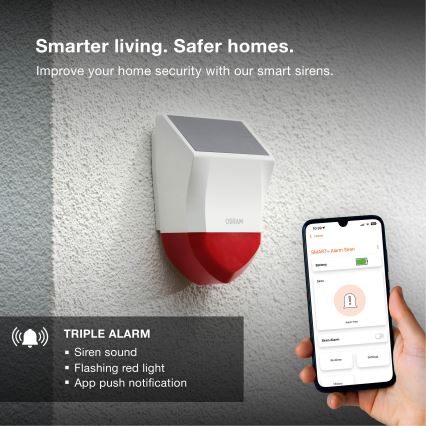 Osram - Allarme solare per esterni SMART+ 5V IP65 Wi-Fi
