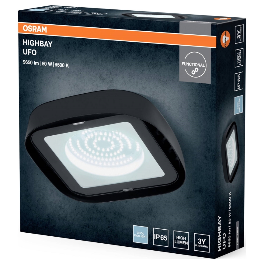 Osram - Apparecchio industriale da soffitto HIGHBAY LED/80W/230V 6500K 23x23 cm IP65