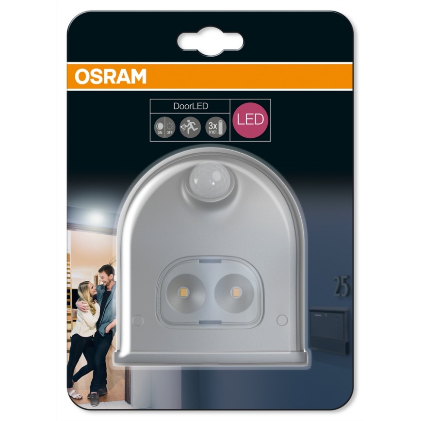 Osram - Applique a LED da esterno con sensore DOORLED LED/0,55/3xAA IP54
