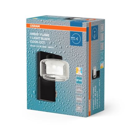 Osram - Applique da bagno a LED ORBIS FLAME LED/5,5W/230V 3000/4000K IP44 nera