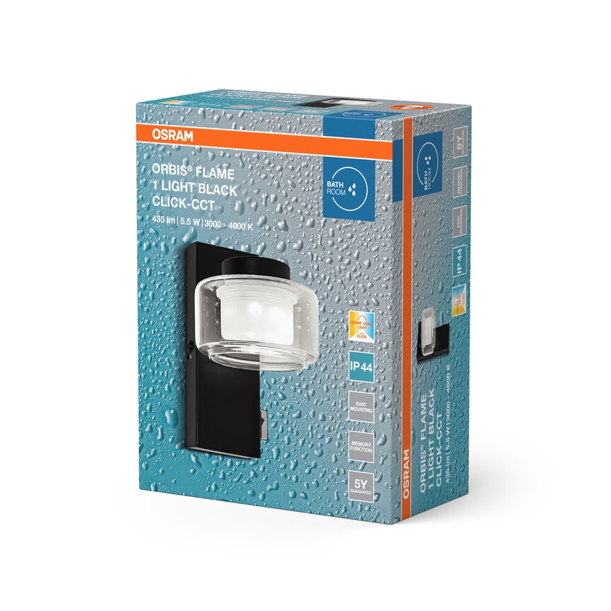 Osram - Applique da bagno a LED ORBIS FLAME LED/5,5W/230V 3000/4000K IP44 nera