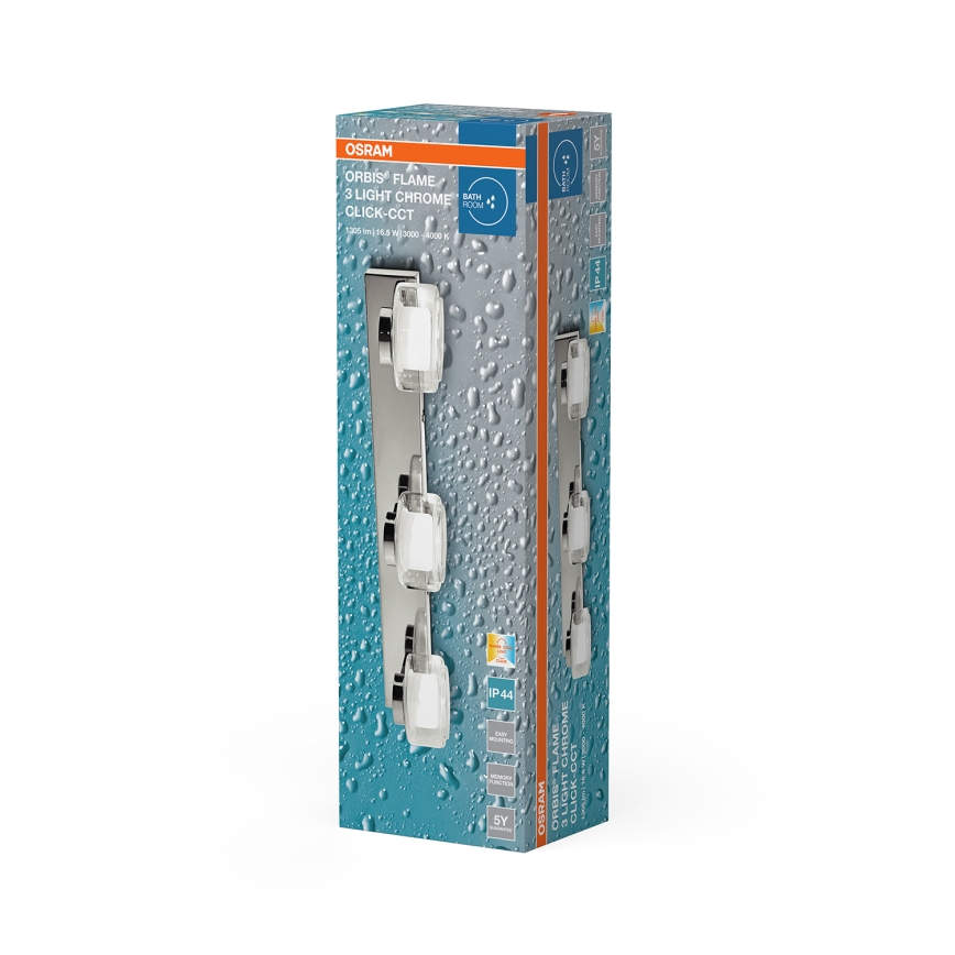 Osram - Applique da bagno a LED ORBIS FLAME 3xLED/5,5W/230V 3000/4000K IP44 cromo lucido