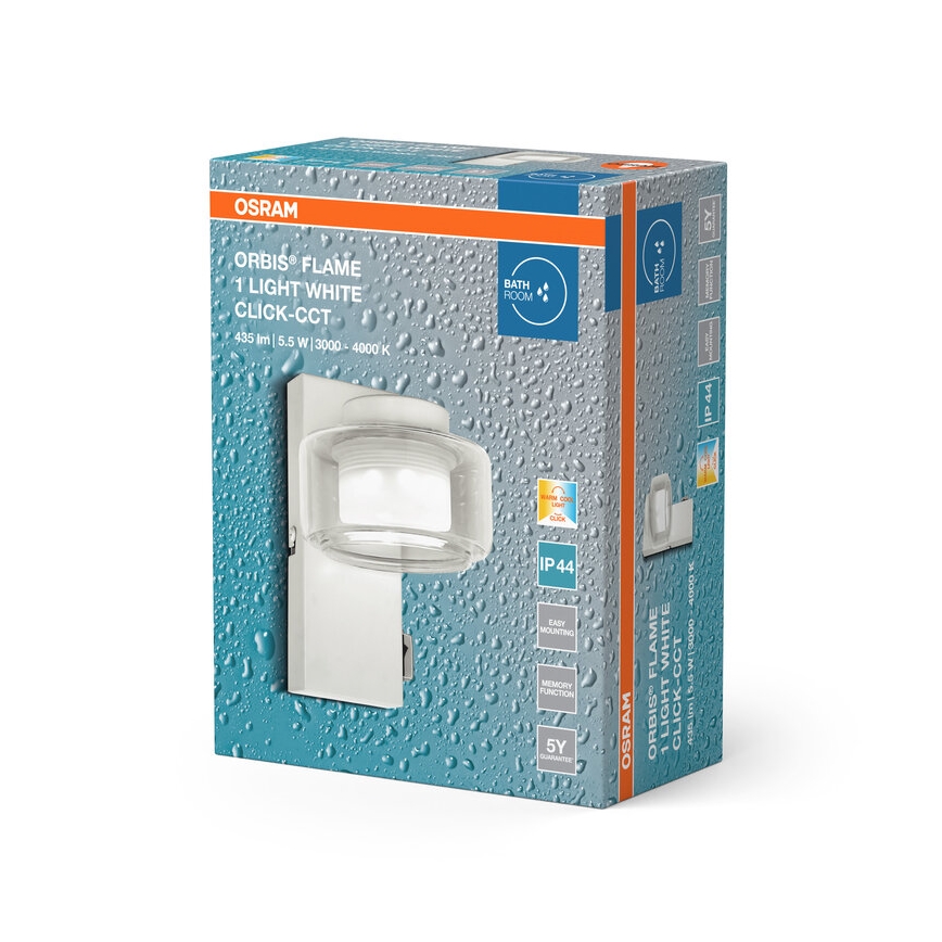 Osram - Applique da bagno a LED ORBIS FLAME LED/5,5W/230V 3000/4000K IP44 bianco