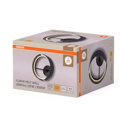 Osram - Applique LED DECOR CURVE LED/20W/230V grigio