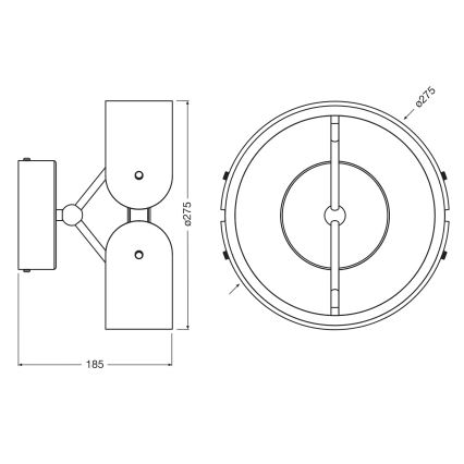 Osram - Applique LED DECOR CURVE LED/20W/230V grigio