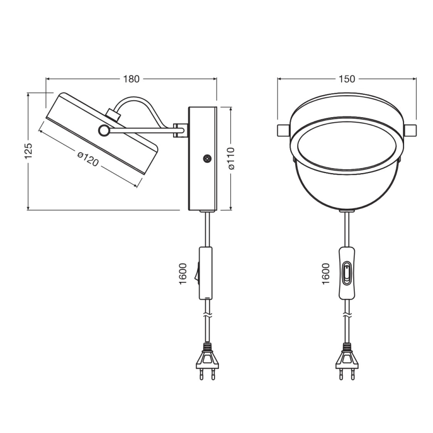 Osram - Applique LED DECOR PUCK LED/11W/230V nero