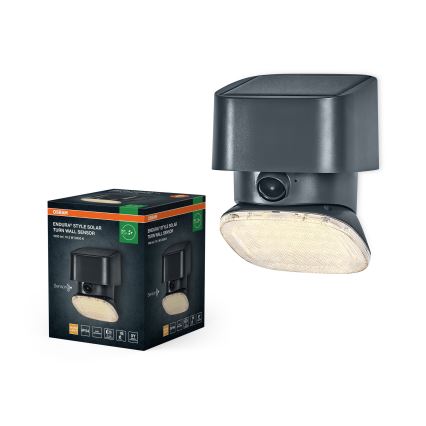 Osram - Lampada da parete solare a LED con sensore ENDURA STYLE LED/10,3W/4,2V 2000 mAh IP54 antracite