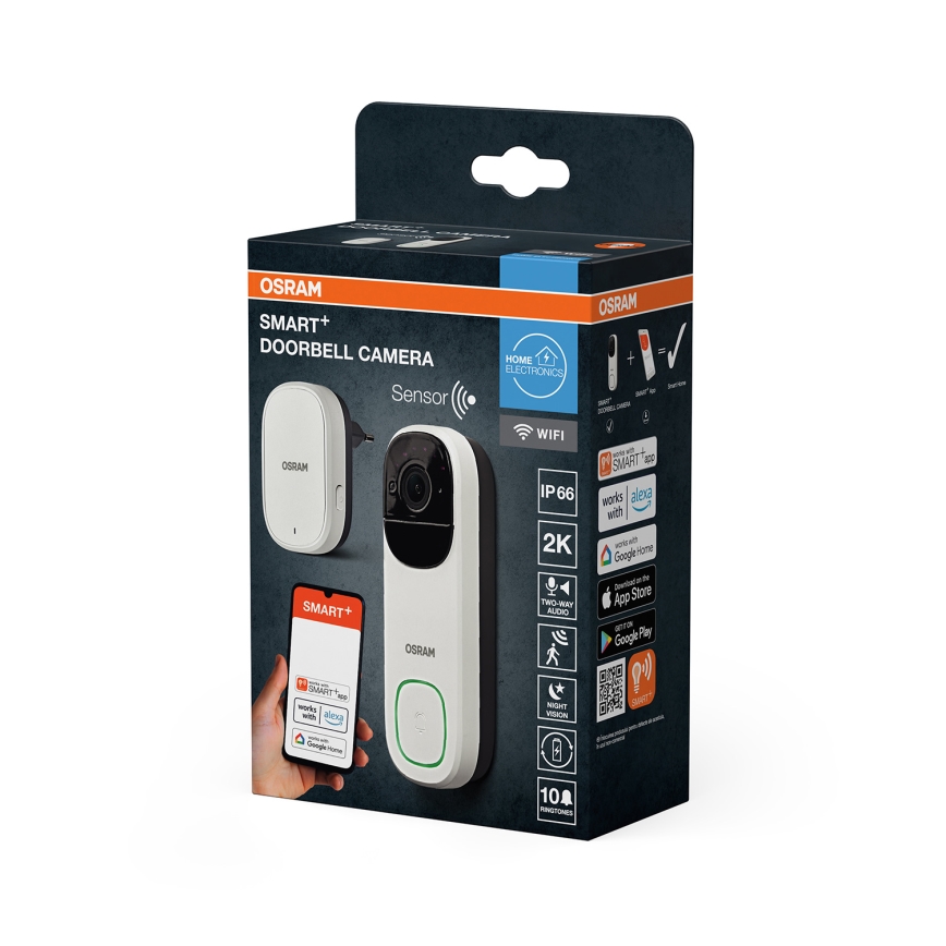 Osram - Campanello video intelligente con sensore 2K SMART+ 230V IP66 Wi-Fi