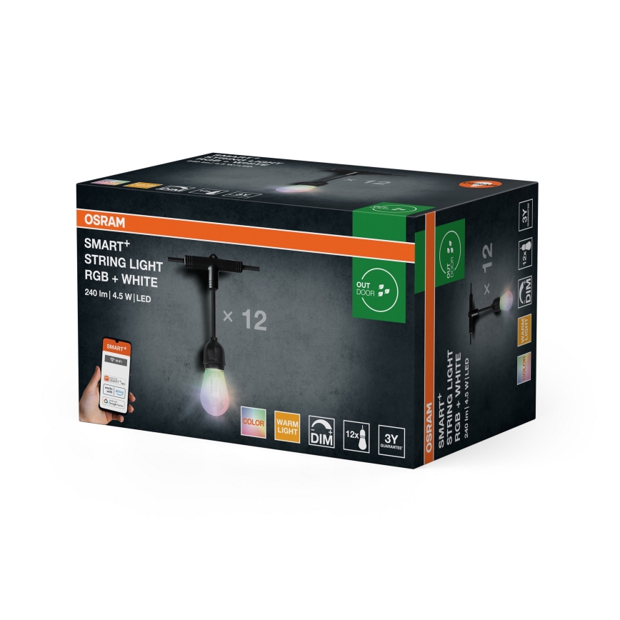 Osram - Catena luminosa da esterno LED RGB dimmerabile SMART+ STRING 12xLED/230V 7,47m IP44 Wi-Fi