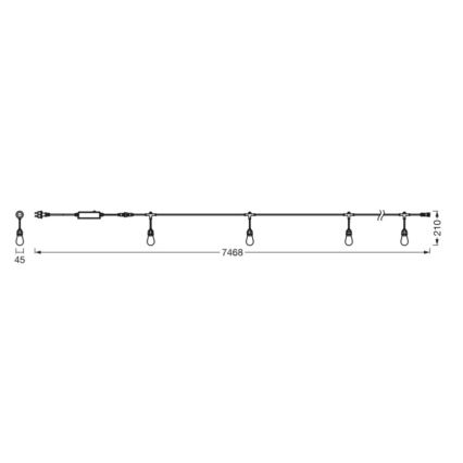 Osram - Catena luminosa da esterno LED RGB dimmerabile SMART+ STRING 12xLED/230V 7,47m IP44 Wi-Fi