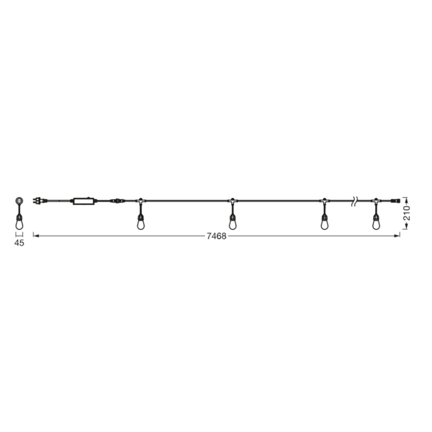 Osram - Catena luminosa da esterno LED RGB dimmerabile SMART+ STRING 12xLED/230V 7,47m IP44 Wi-Fi
