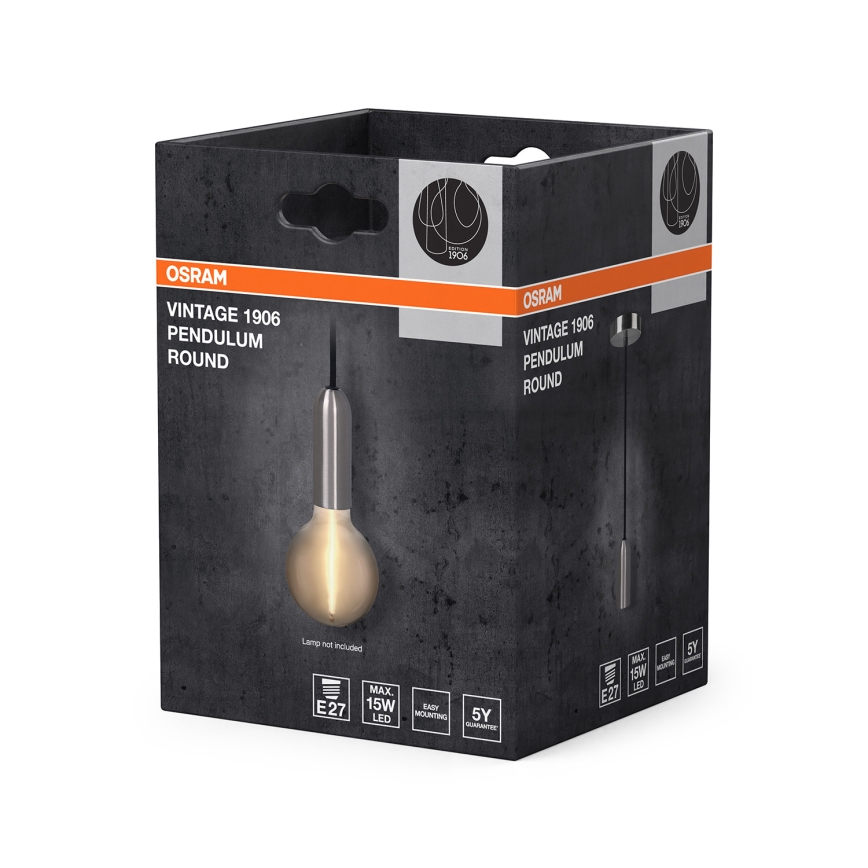 Osram - Cavo di alimentazione PENDULUM ROUND 1xE27/15W/230V cromo lucido