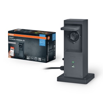 Osram - Colonnina per esterni smart con 2 prese SCHUKO e ripetitore Wi-Fi, IP44