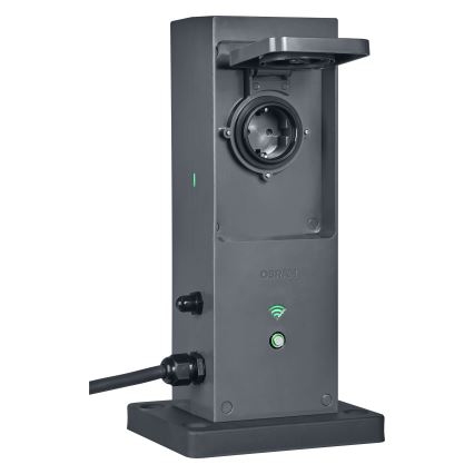 Osram - Colonnina per esterni smart con 2 prese SCHUKO e ripetitore Wi-Fi, IP44