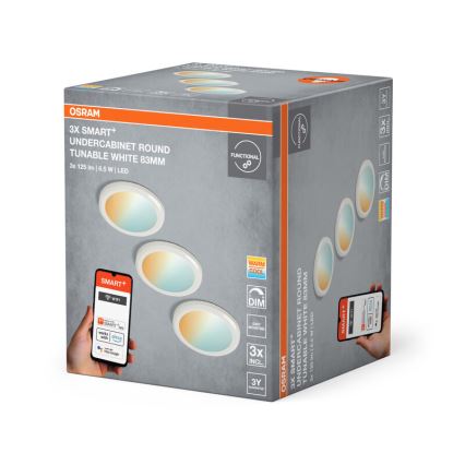 Osram - Confezione da 3 lampade sottopensili LED dimmerabili SMART+ LED/6,5W/230V 3000-6500K Wi-Fi