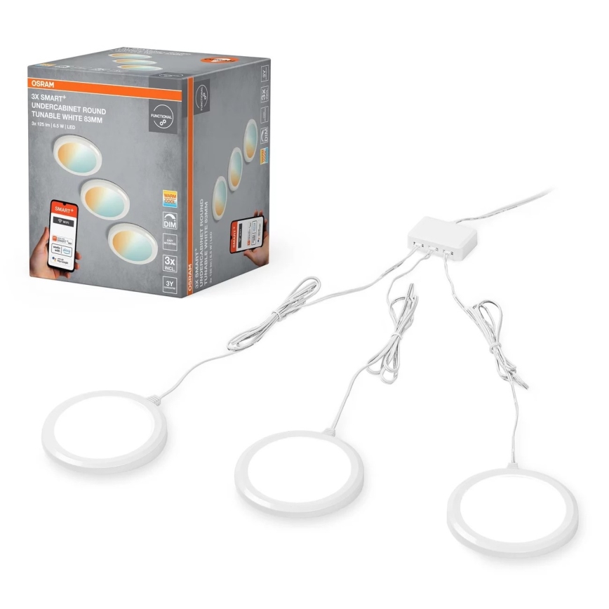 Osram - Confezione da 3 lampade sottopensili LED dimmerabili SMART+ LED/6,5W/230V 3000-6500K Wi-Fi