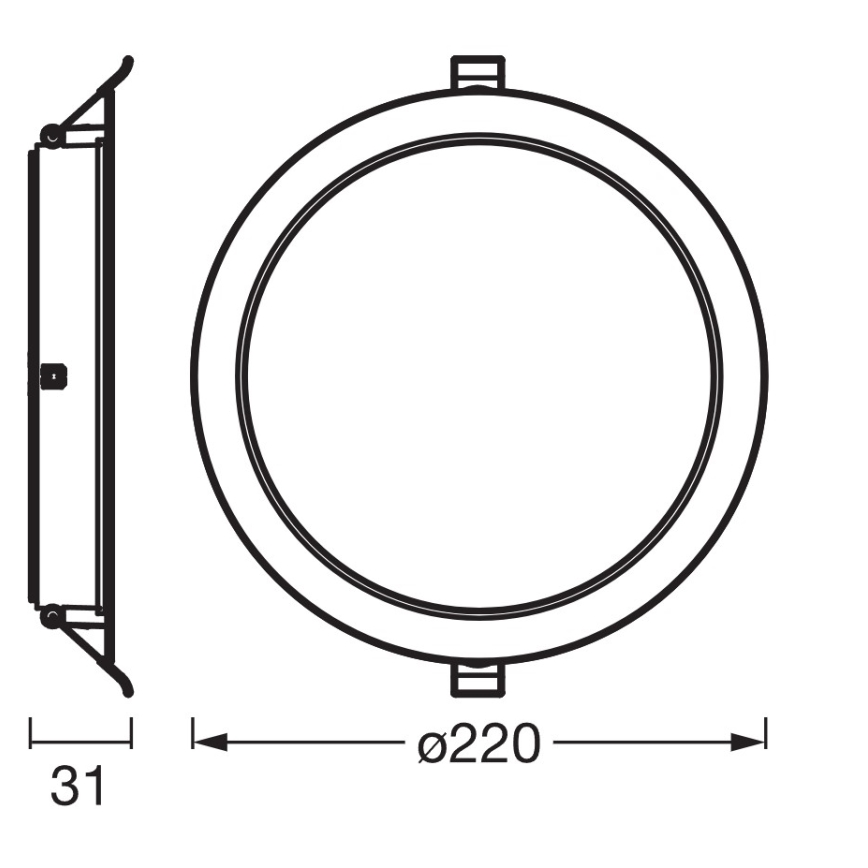 Osram - Set da 6 faretti da incasso LED ESSENTIAL, 18 W, 230 V, 6500 K, Ø 22 cm, bianco