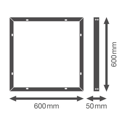 Osram - Cornice metallica per l'installazione di pannelli LED ESSENTIAL 60x60 cm bianca