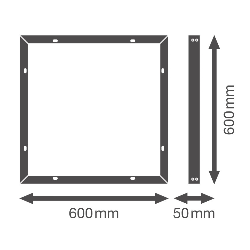 Osram - Cornice metallica per l'installazione di pannelli LED ESSENTIAL 60x60 cm bianca