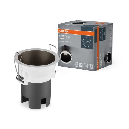 Osram - Faretto da incasso LED SPOT TWIST, 5 W, 230 V, 4000 K, Ø 7 cm, bianco/nero