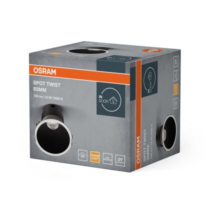 Osram - Faretto da incasso LED SPOT TWIST LED/10W/230V 3000K Ø 9,3 cm bianco/nero