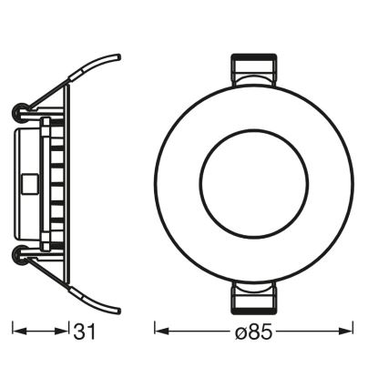 Osram - Faretto da incasso SLIM LED/4,5W/230V 4000K