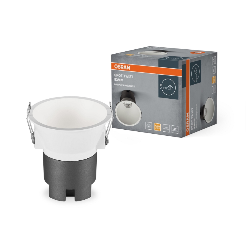 Osram - Faretto da incasso SPOT TWIST LED 10W/230V 3000K Ø 9,3 cm bianco