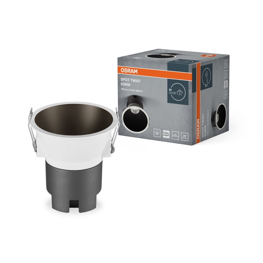 Osram - Faretto LED da incasso SPOT TWIST LED/10W/230V 4000K Ø 9,3 cm bianco/nero
