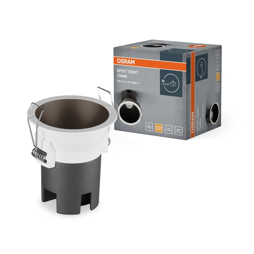 Osram - Faretto da incasso SPOT TWIST LED/5W/230V 3000K Ø 7 cm bianco/nero