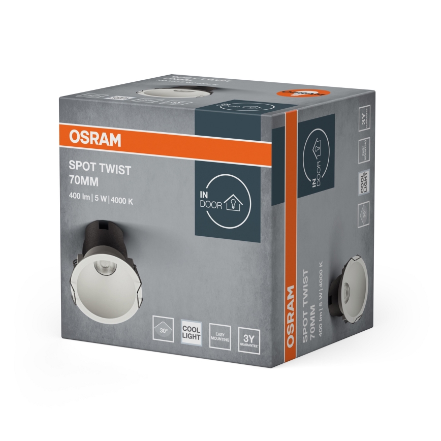 Osram - Faretto da incasso SPOT TWIST LED/5W/230V 4000K Ø 7 cm bianco