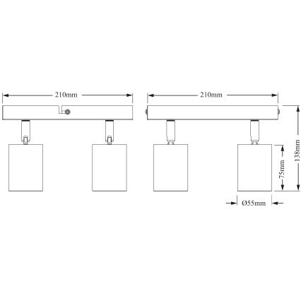 Osram - Faretto da soffitto ELEMENTAL 4xGU10/6W/230V