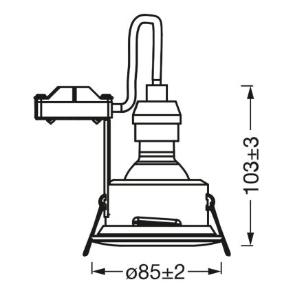 Osram - Faretto da incasso LED per bagno SPOT 1xGU10/4,3W/230V 2700K CRI 90 Ø 8,5 cm IP65 bianco