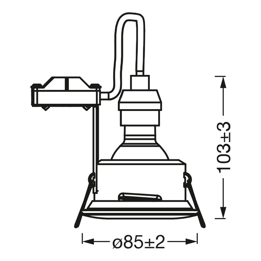 Osram - Faretto da incasso LED per bagno SPOT 1xGU10/4,3W/230V 2700K CRI 90 Ø 8,5 cm IP65 bianco