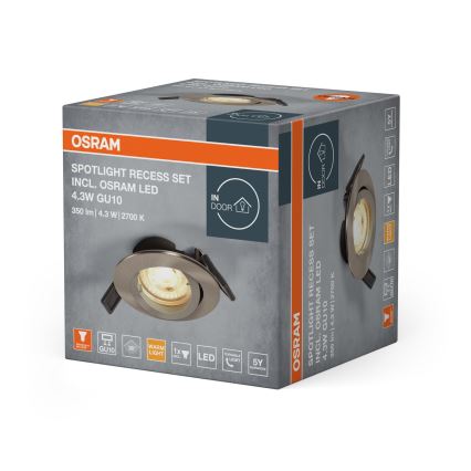 Osram - Faretto LED da incasso SPOT 1xGU10/4,3W/230V 2700K CRI 90 cromo opaco