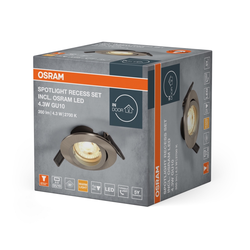 Osram - Faretto LED da incasso SPOT 1xGU10/4,3W/230V 2700K CRI 90 cromo opaco