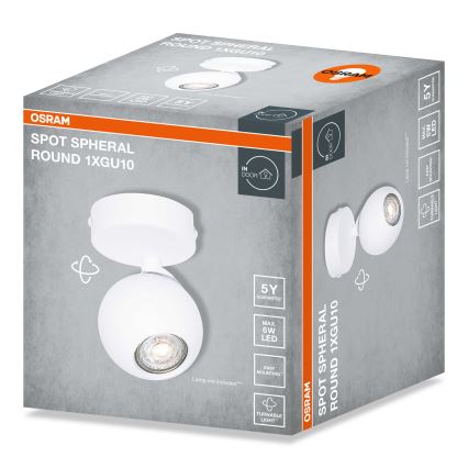 Osram - Faretto SPOT SPHERAL 1xGU10/6W/230V bianco